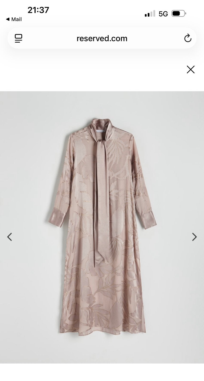 Maxi jurk van Reserved, Verzenden, Beige, Maat 46/48 (XL) of groter, Nieuw