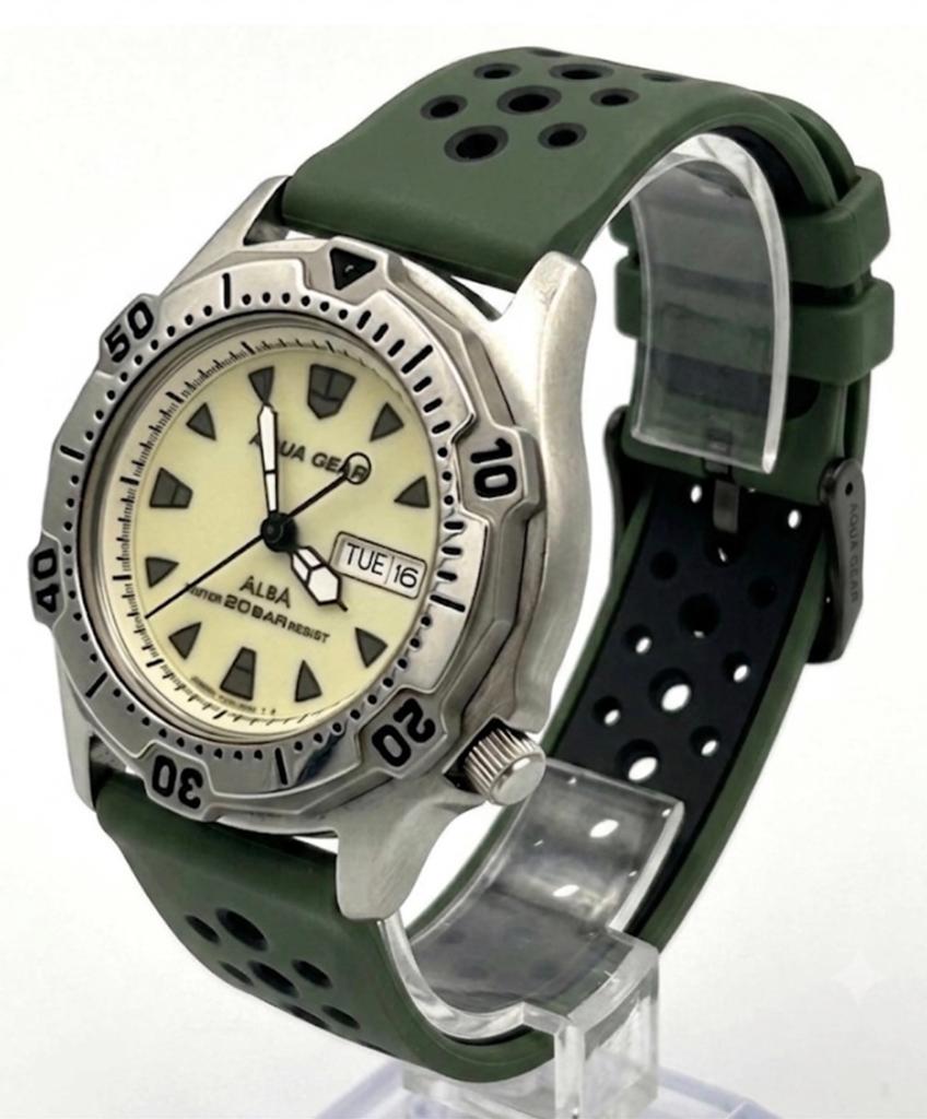 Vintage Seiko Alba Aqua Gear horloge Lichtgevend, Ophalen of Verzenden