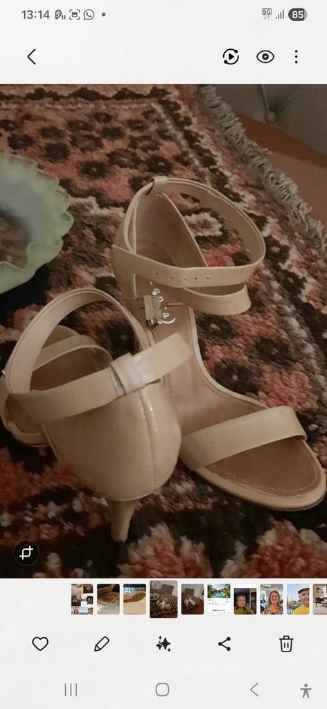 Schoenen met hak mt 36, Beige, Ophalen of Verzenden, Zo goed als nieuw, Vicenza