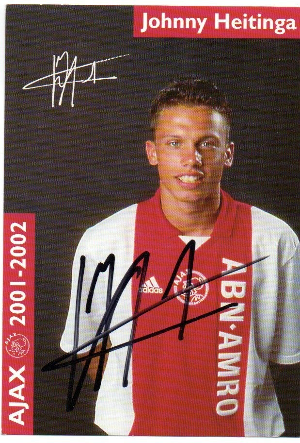 Johnny Heitinga met handtekening (AJAX voetbal 2001-2002), Ophalen, 1980 tot heden, Ongelopen, Sport en Spel