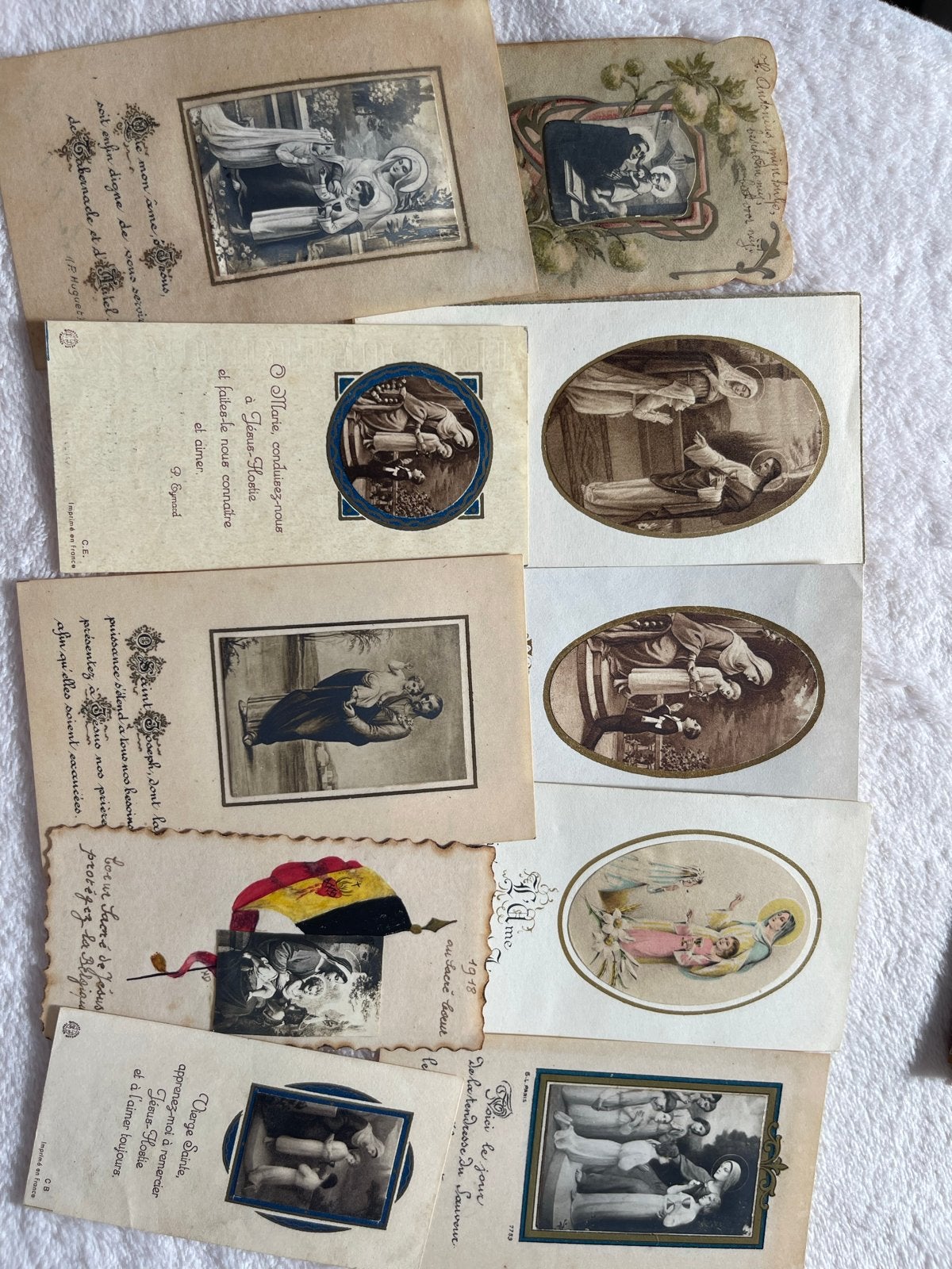 Collectie oude opgelegde prentjes - Religieus erfgoed, Ophalen of Verzenden, Gebruikt, Kaart of Prent, Christendom | Katholiek