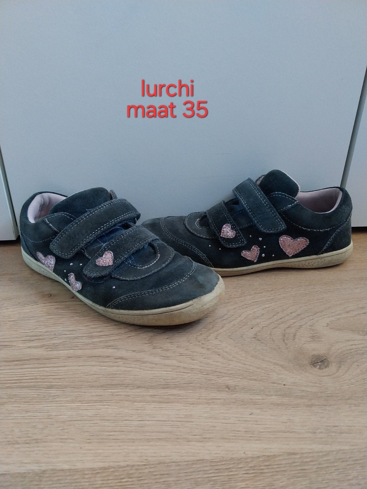 Donkerblauwe klittenband schoenen maat 35 meisje, Meisje, Schoenen, Ophalen of Verzenden, Zo goed als nieuw