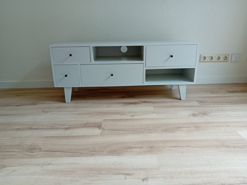 TV meubel met lades, Huis en Inrichting, Kasten | Televisiemeubels, Ophalen, 100 tot 150 cm, Zo goed als nieuw, Minder dan 100 cm
