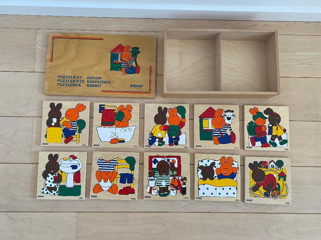 Educo puzzelkist konijn, Kinderen en Baby's, Speelgoed | Houten speelgoed, Ophalen of Verzenden, Gebruikt