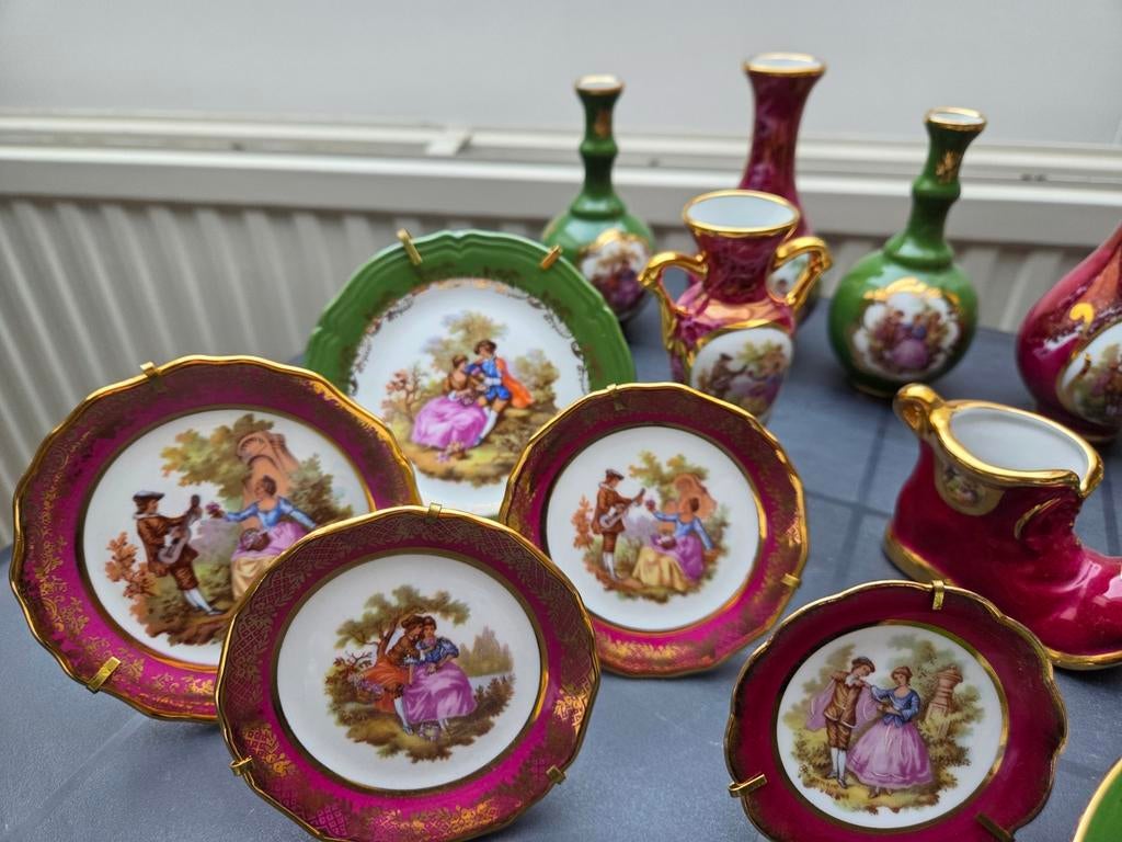Limoges porselein set - Vaasjes, bordjes en potjes, Ophalen of Verzenden