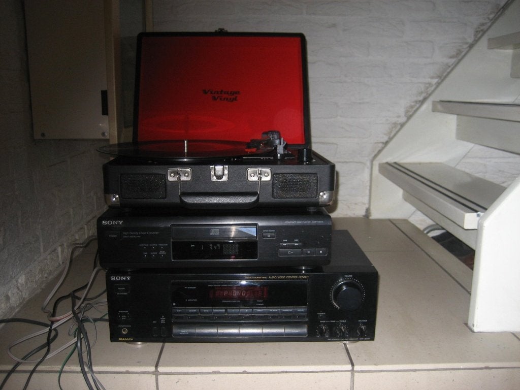 Sony stereo set en koffer pick up sony stereo versterker, Ophalen of Verzenden, Gebruikt, Sony