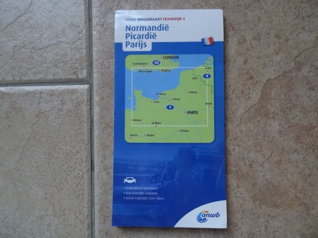 anwb wegenkaart Normandie, Picardie, parijs/ Frankrijk 4, Boeken, Atlassen en Landkaarten, Nieuw, Ophalen of Verzenden, Landkaart