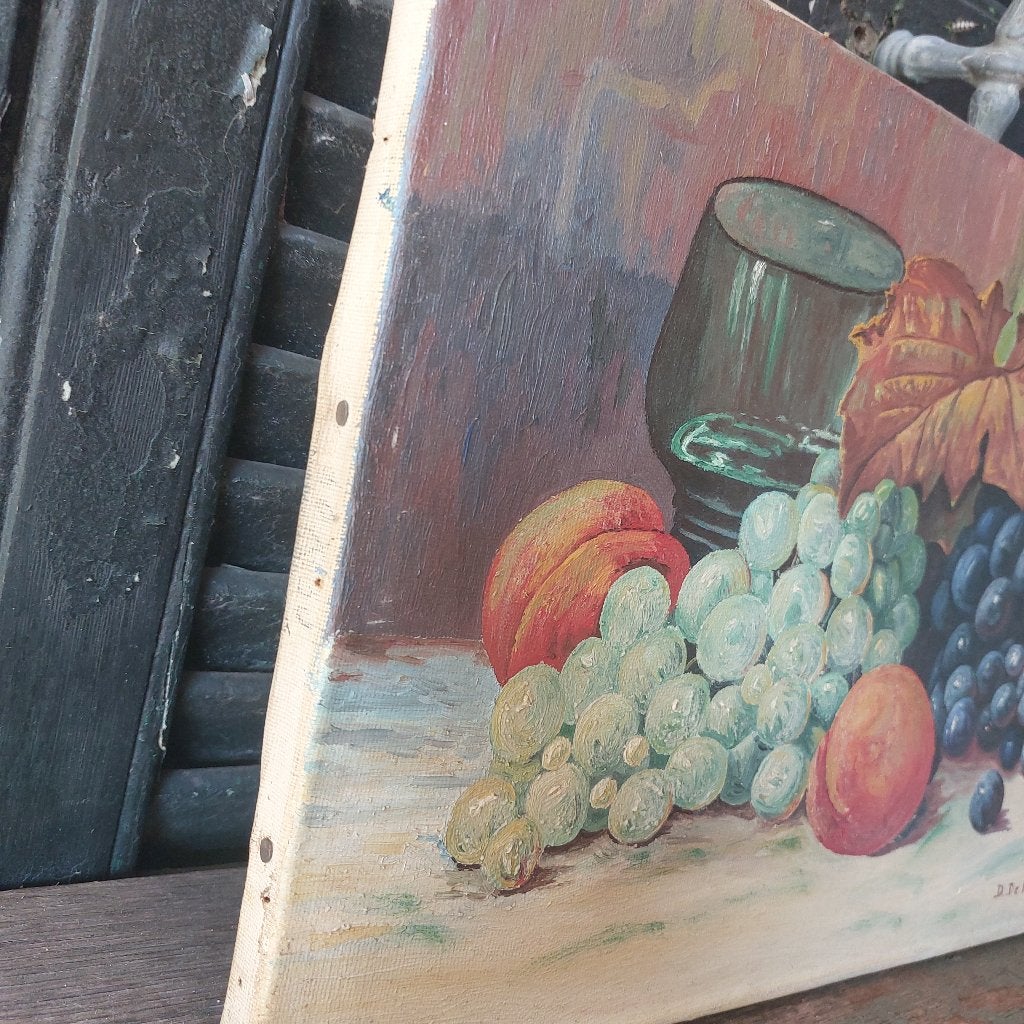 Mooi brocante olieverf schilderij met stilleven D. de Kever, Antiek en Kunst, Kunst | Schilderijen | Klassiek, Doek, Stilleven