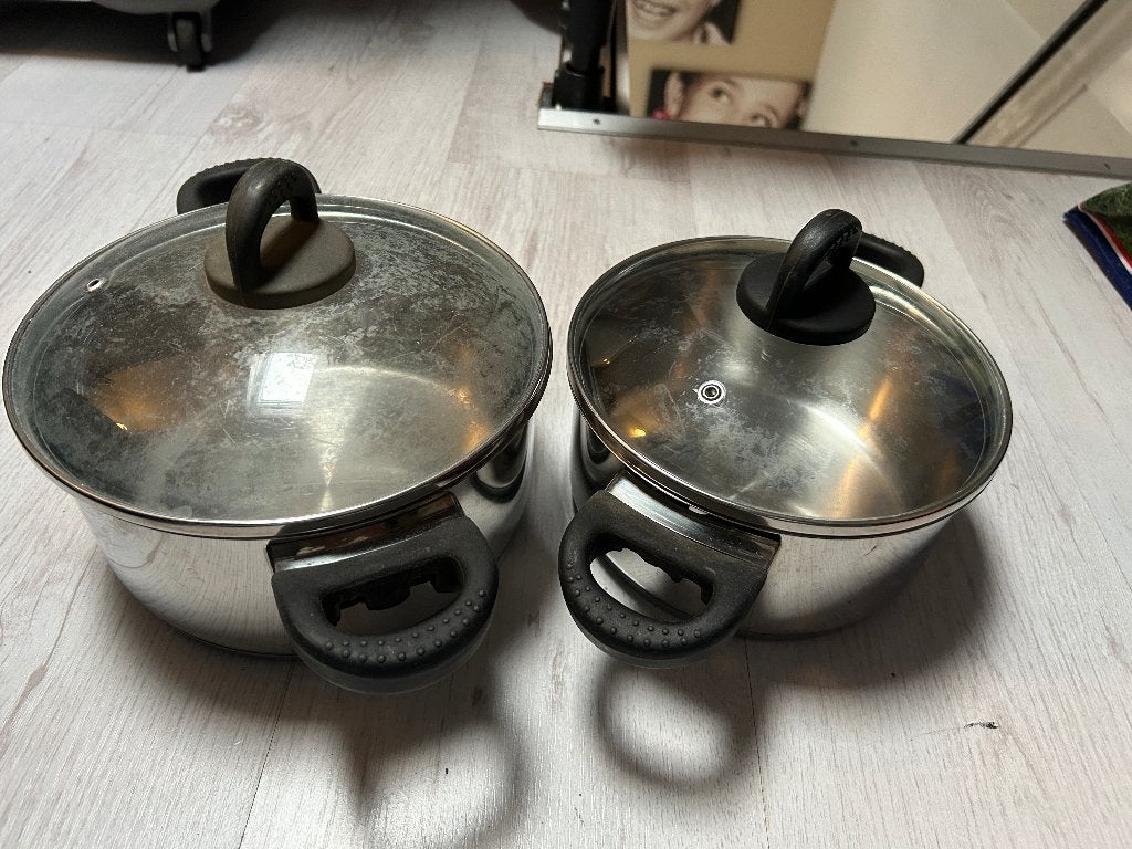 pannen, Ophalen of Verzenden, Gebruikt, Rvs, Pannenset