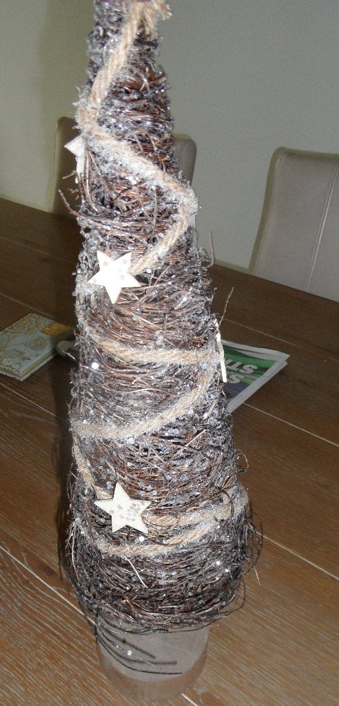 Leuk smal kunst-kerstboompje, Ophalen of Verzenden, Gebruikt