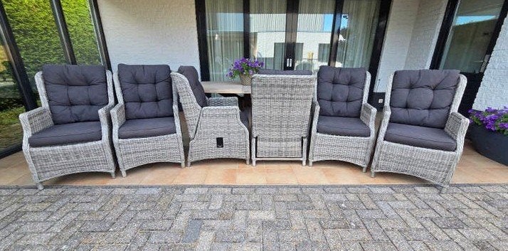 6 Luxe verstelbare tuinstoelen, Ophalen, Gebruikt