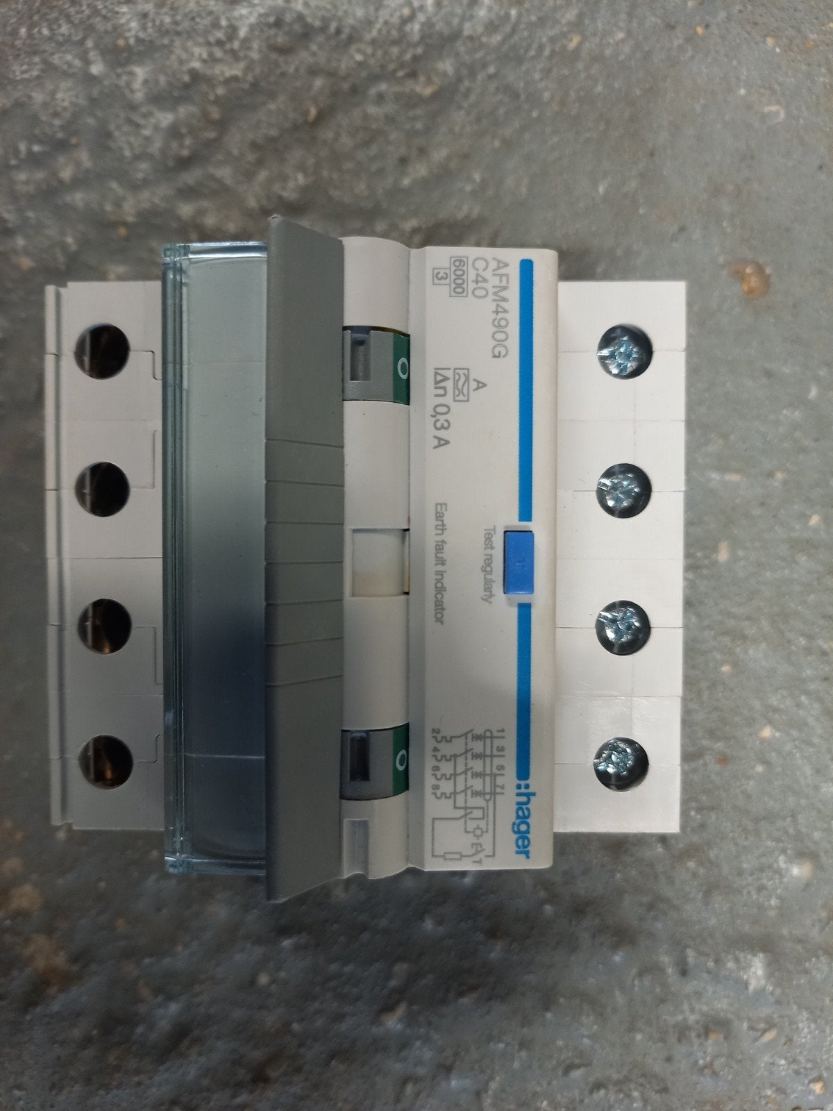 6 Hager Aardlekautomaat AFM490G C40 40A 300mA, Ophalen of Verzenden, Nieuw, Hager, Aardlekautomaat
