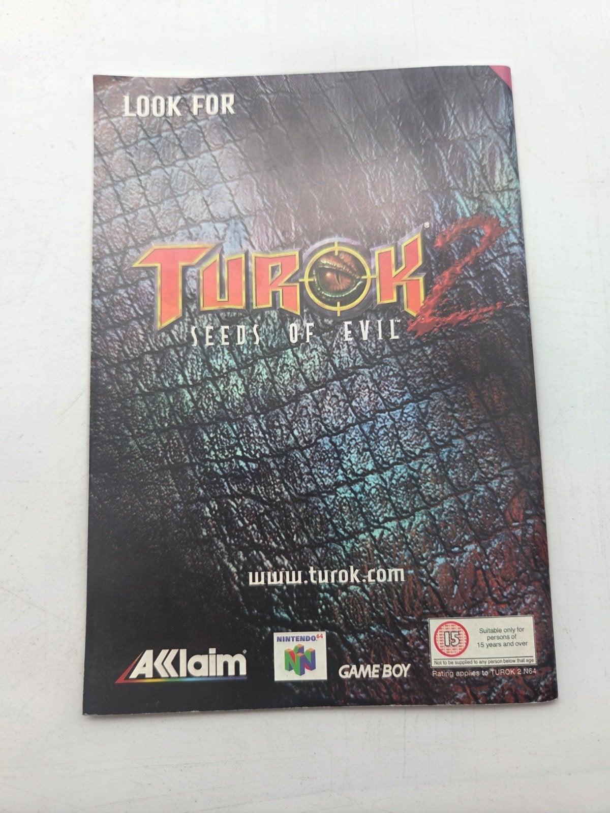 Turok 2 Seeds of Evil & Extreme-G 2 Handleiding N64, Gebruikt, Shooter, 1 speler, Onbekend
