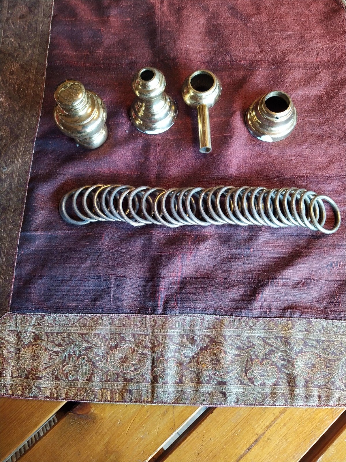 Klassieke massief messing accessoires voor gordijnroede., Ophalen