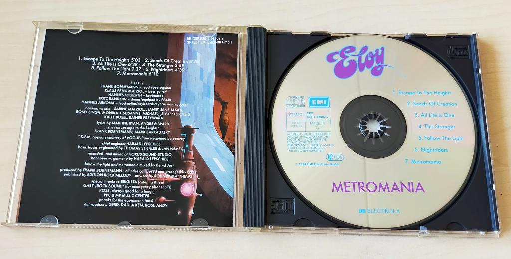 Eloy - Metromania CD 1984/199?, Ophalen of Verzenden, Gebruikt