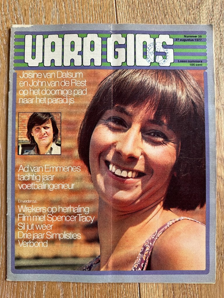 VARA Gids 27 aug 1977, Josine van Dalsum, Sil Strandjutter, Boeken, Tijdschriften en Kranten, Ophalen of Verzenden, Gelezen, Muziek, Film of Tv