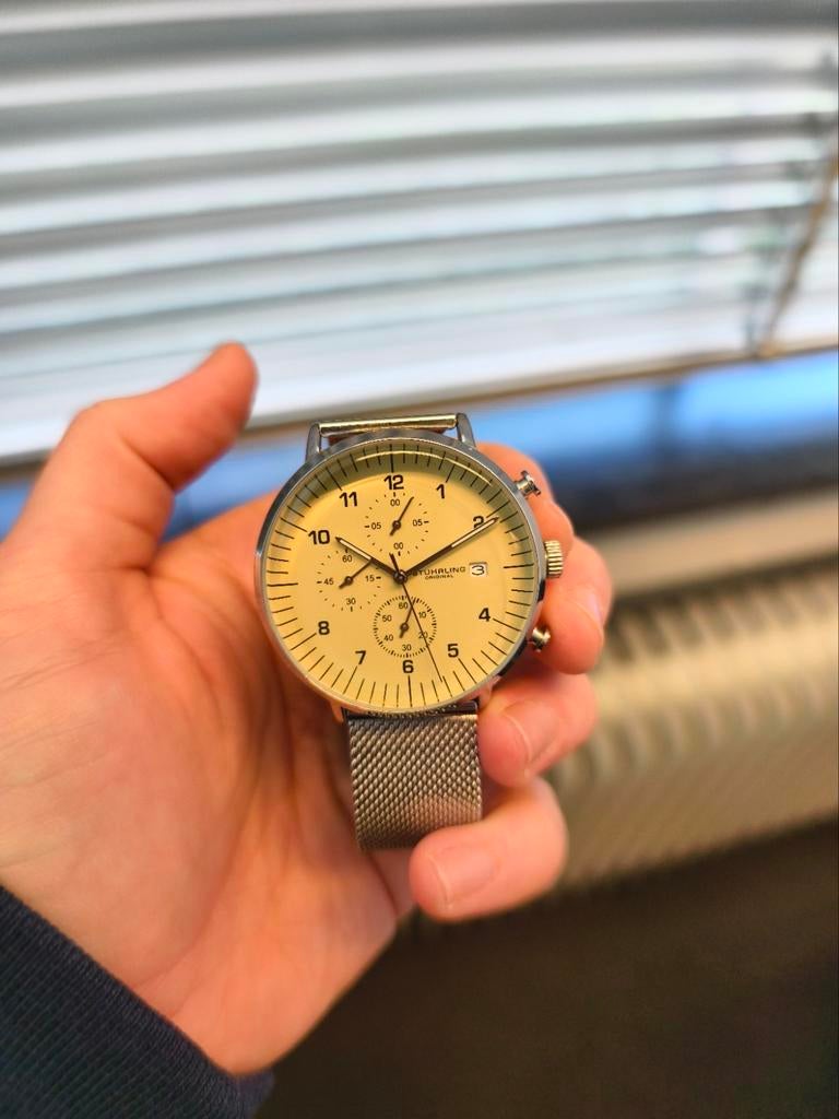 Stuhrling Original Essex 3911.3 Herenhorloge, Overige merken, Staal, Staal, Verzenden
