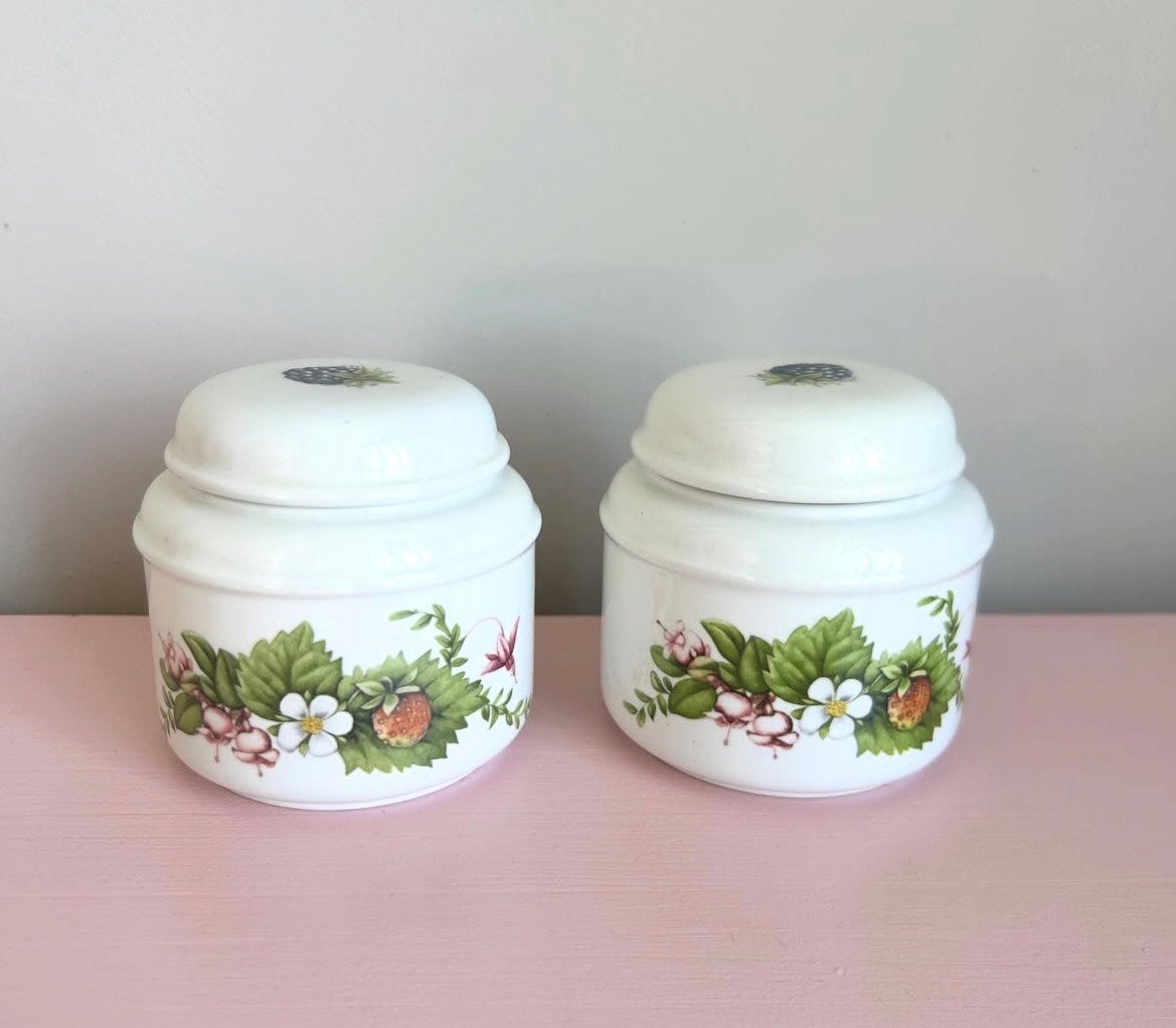 Set van 2 vintage potjes, Ophalen of Verzenden