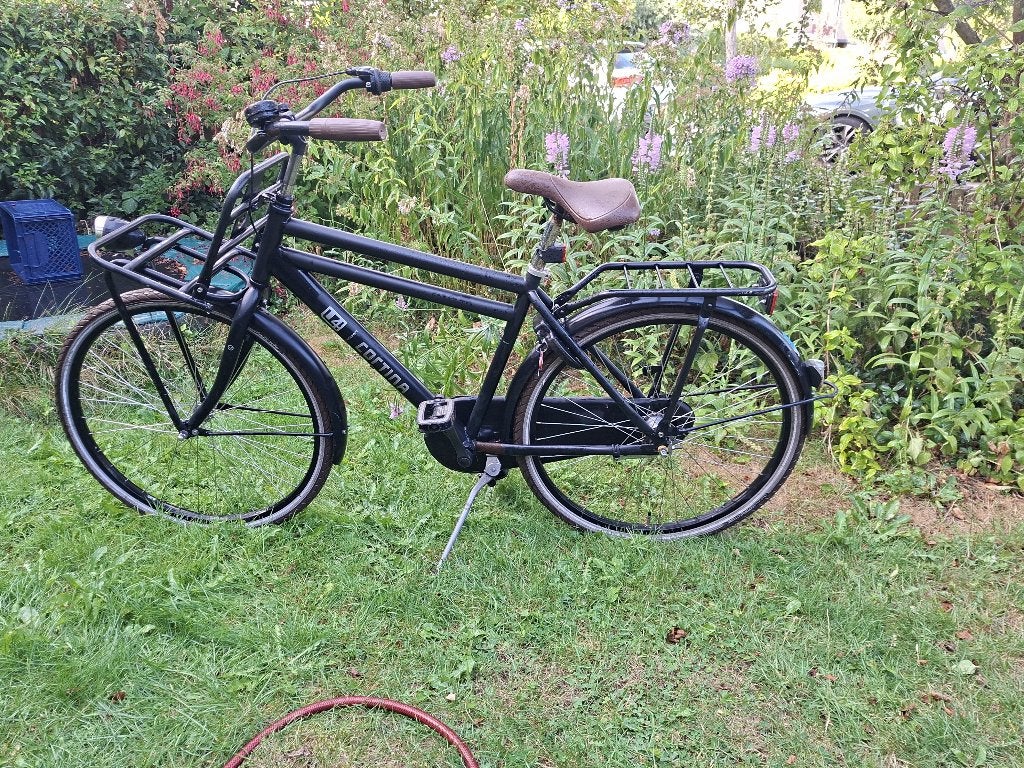 Cortina transport jongensfiets 26 inch zwart, Terugtraprem, Gebruikt, Versnellingen, Cortina