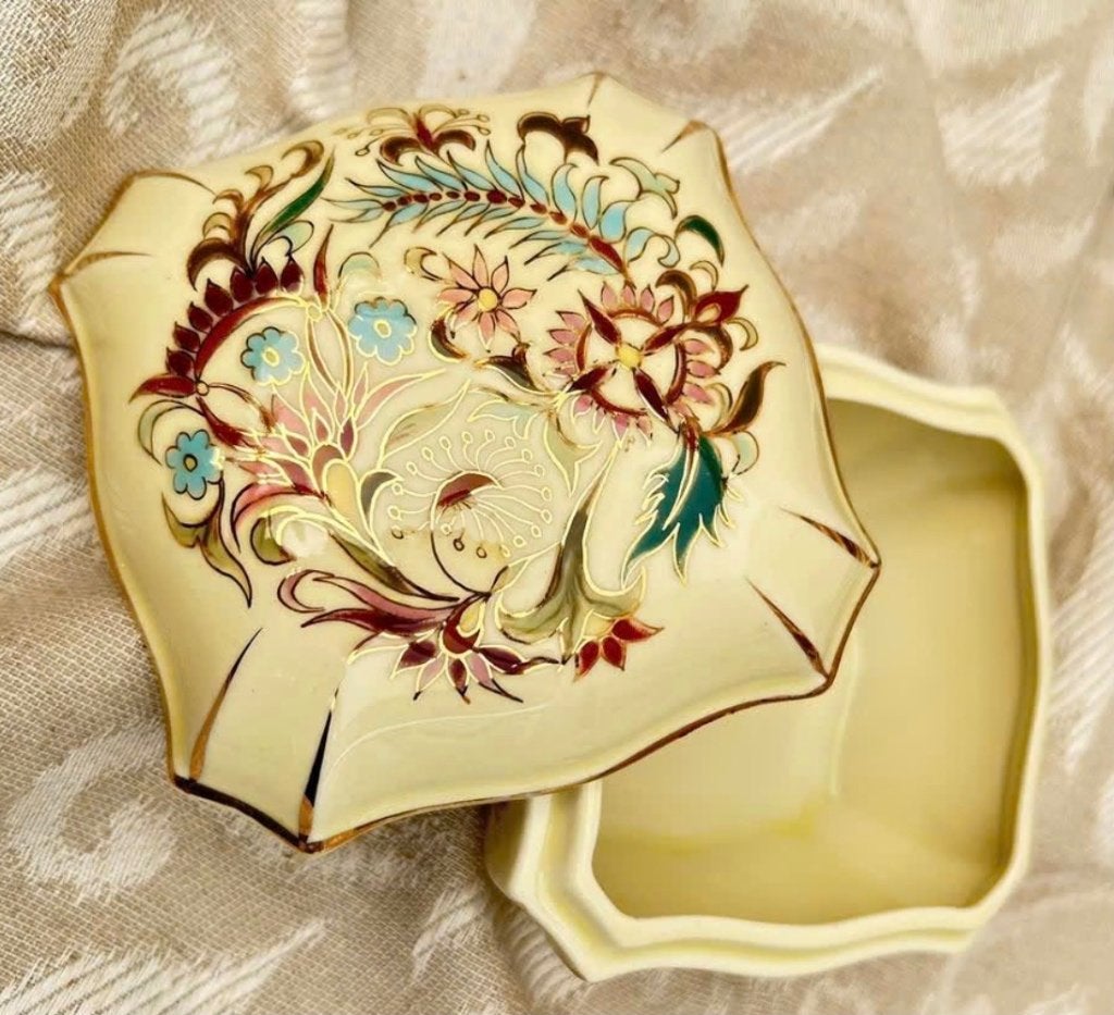 Vintage porselein bakje handpainted Hongarije, Antiek en Kunst, Ophalen of Verzenden