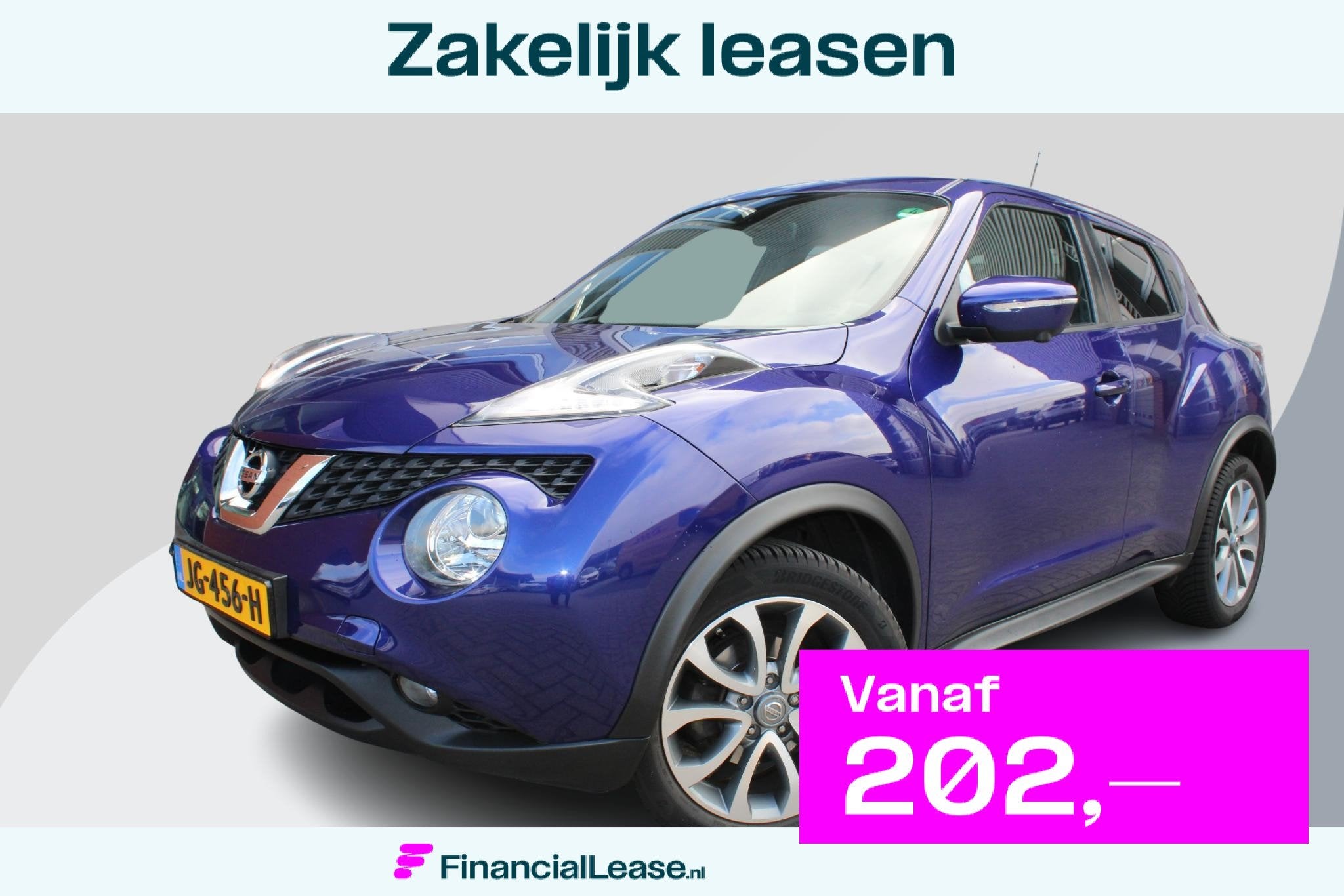 Nissan Juke 1.2 DIG-T S/S Tekna | Trekhaak | Lederen Bekledi, Voorwielaandrijving, Blauw, 116 pk, Bedrijf