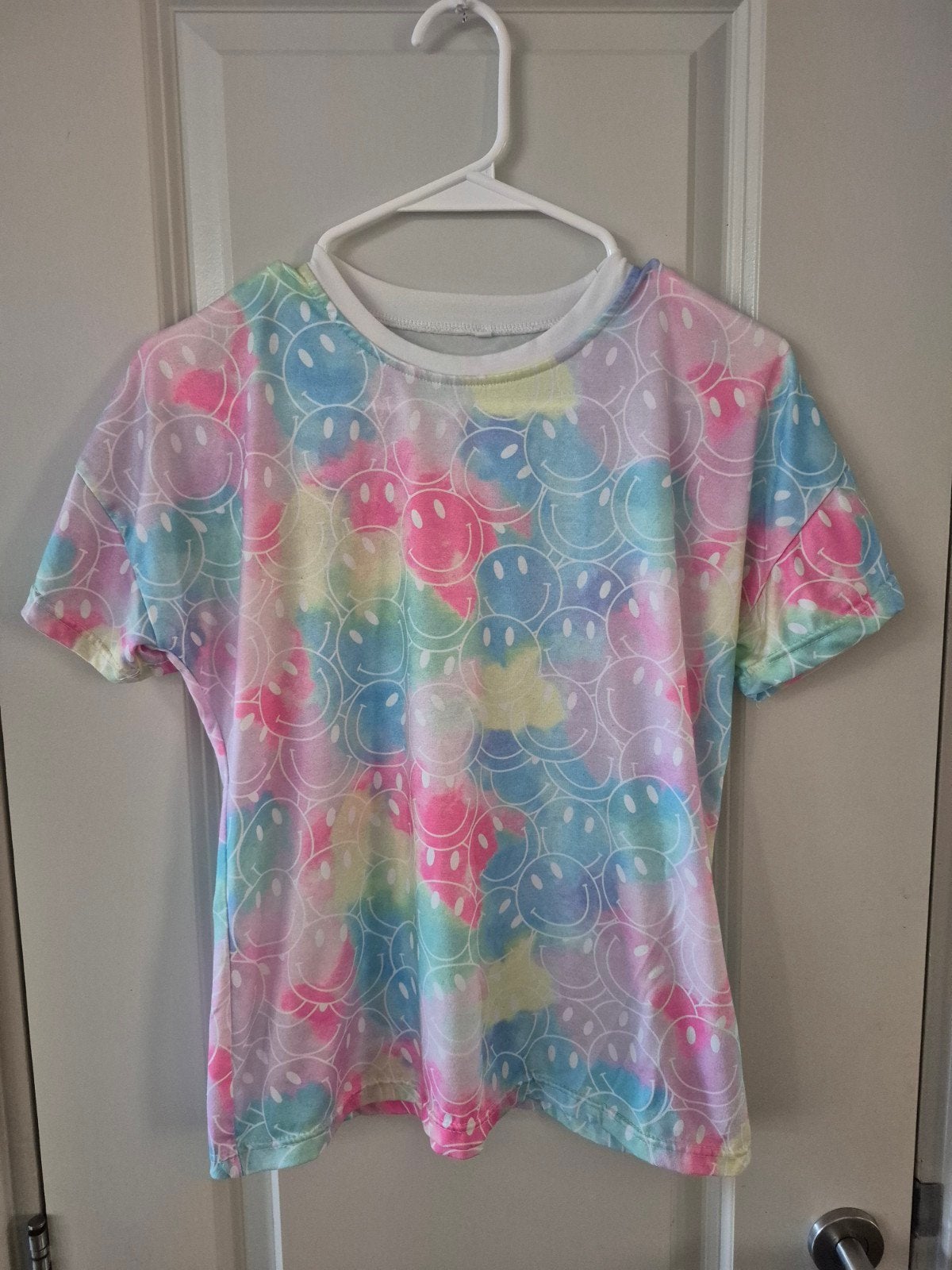 Shein 158/160 shirt t-shirt met smileys geel blauw roze, Ophalen of Verzenden, Meisje