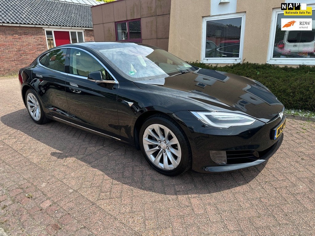 Tesla Model S 75 Base Autopilot/CCS/Pano leer soh 88%, Auto's, Tesla, Achterwielaandrijving, Gebruikt, Zwart, 442 km