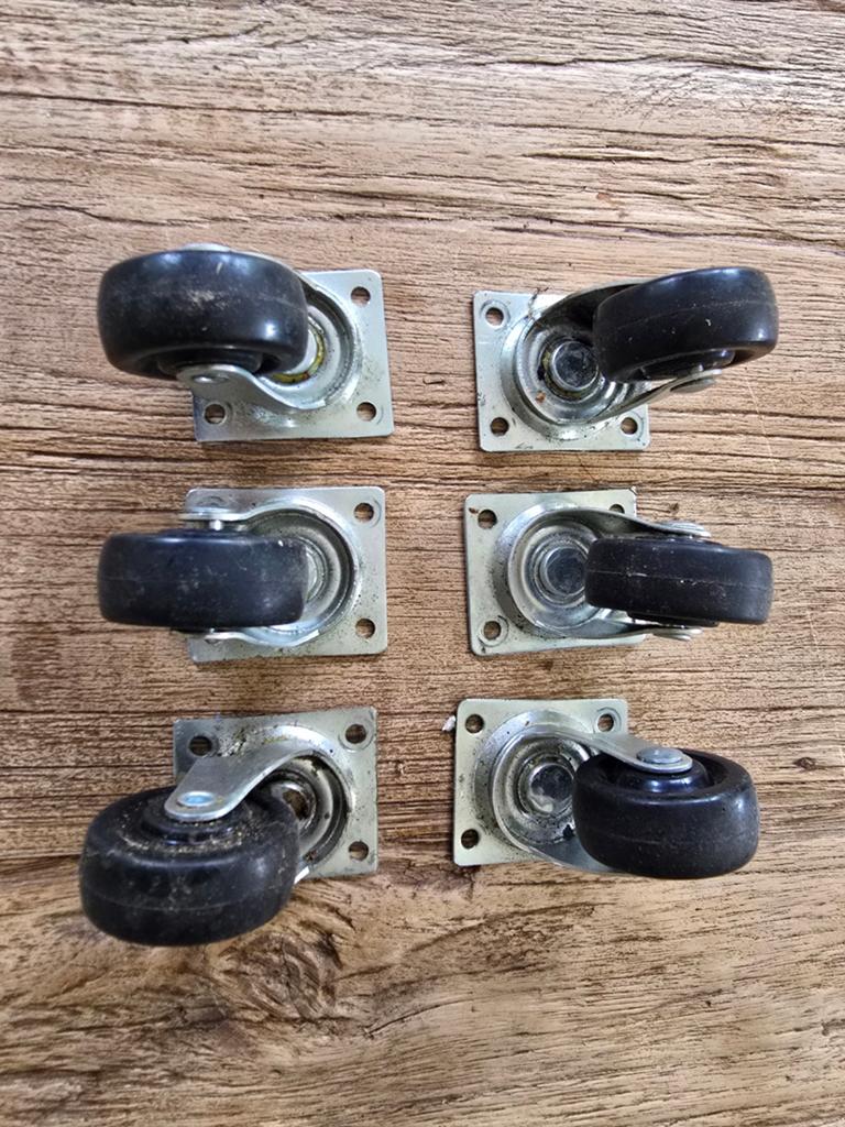 6x Zwenkwielen - Ideaal voor meubels en transport, Ophalen of Verzenden, Gebruikt, Minder dan 50 mm, Overige typen