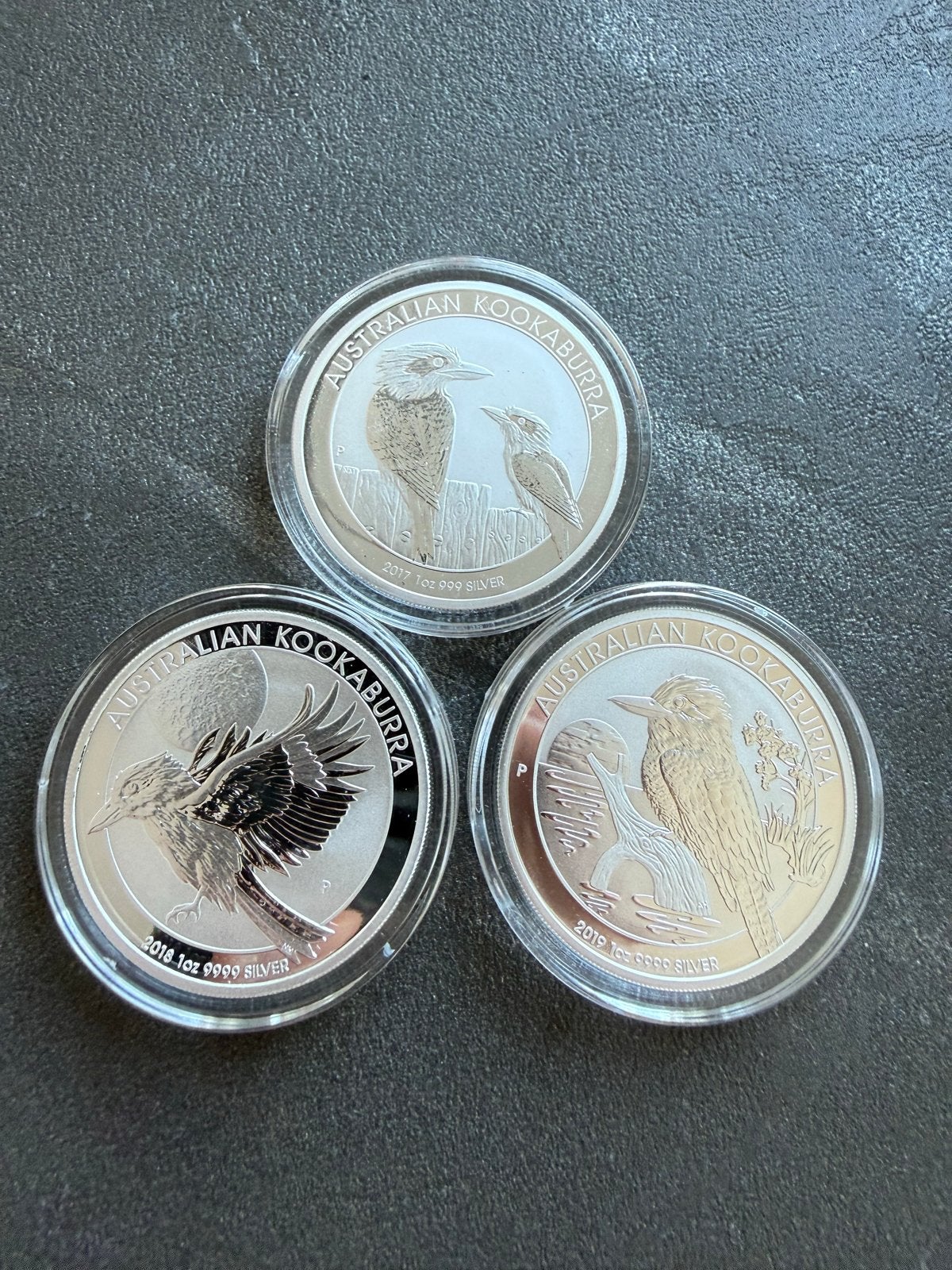 Set van 3x 1oz Zilveren Australian Kookaburra Munten, Ophalen of Verzenden, Setje, Zilver