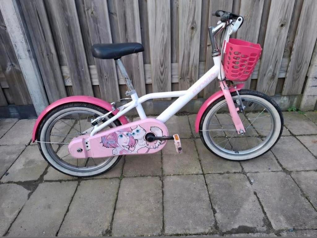 MEISJESFIETS 16 INCH 4-6 JAAR 500 DOCTO BTWIN, Fietsen en Brommers, Fietsen | Kinderfietsjes, Ophalen, Gebruikt, 16 tot 20 inch
