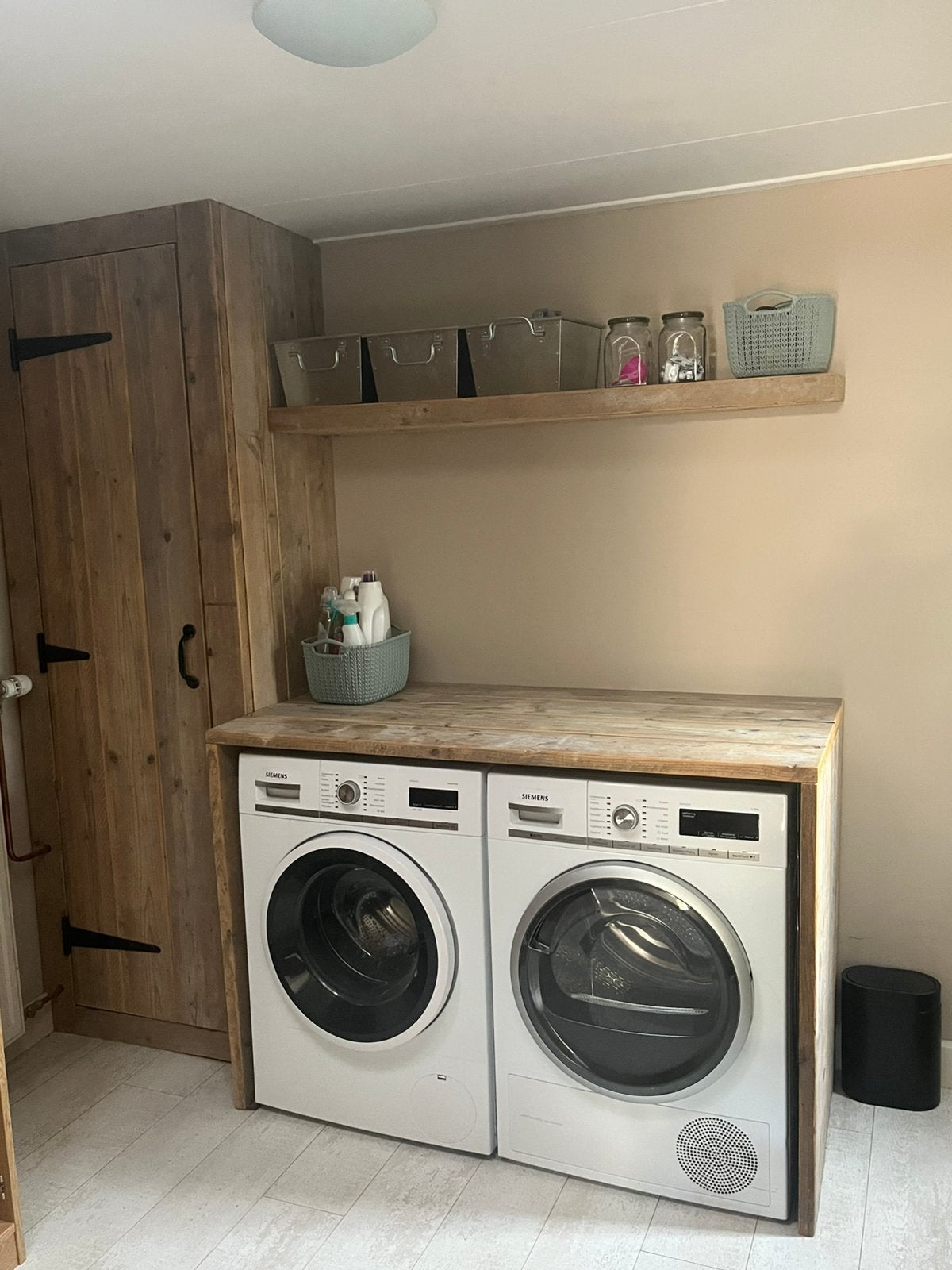 Wasmachine ombouw, cv-kast en wandplank steigerhout, Huis en Inrichting, Kasten | Overige, Ophalen, Zo goed als nieuw
