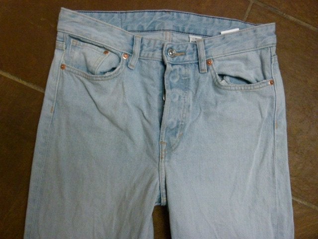 H&M denim maat 28 S vintage high waisted jeans spijkerbroek, H&M, Blauw, Ophalen of Verzenden, Zo goed als nieuw