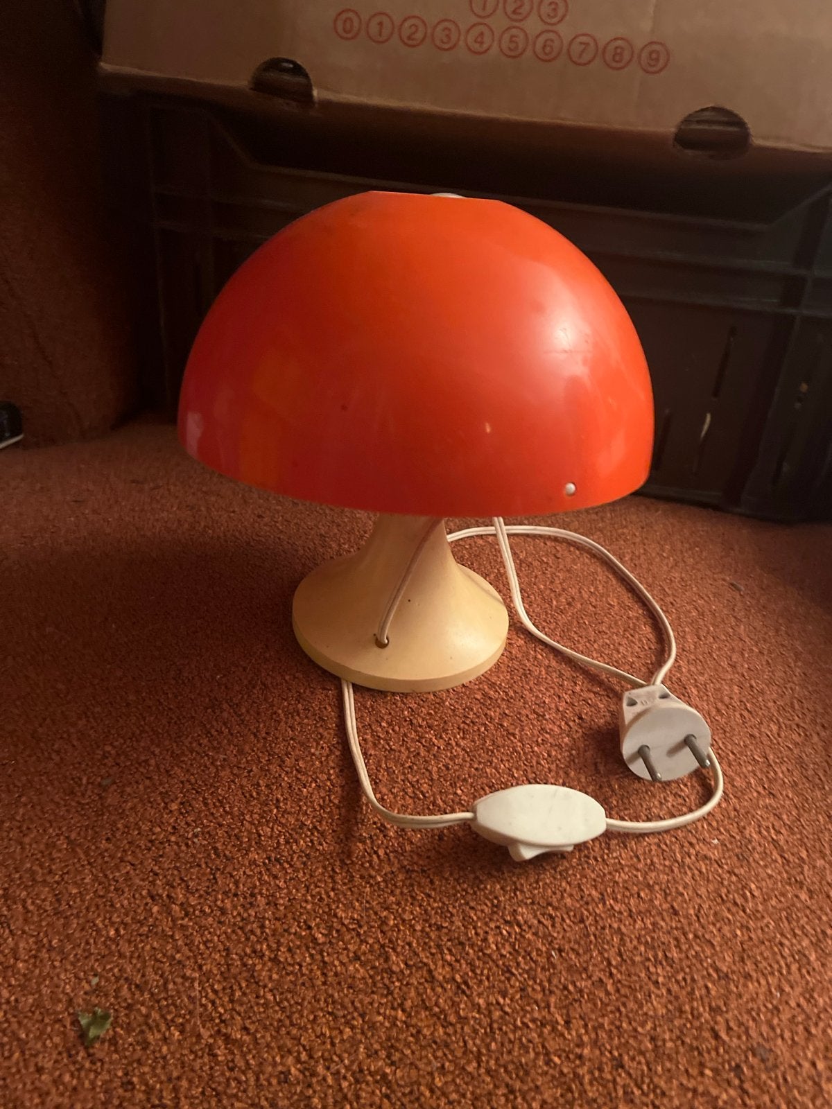 Luigi Massoni Space Age lamp vintage paddenstoellamp 70, Antiek en Kunst, Ophalen, Oranje, Van de kunstenaar zelf, 22 cm