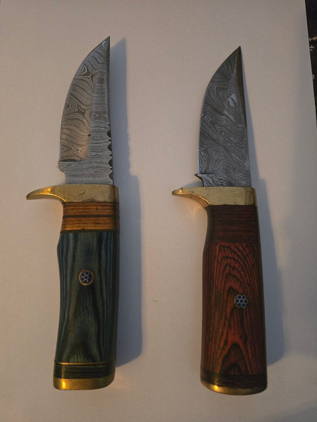 Set van 2 handgemaakte Damascus jachtmessen, Verzenden