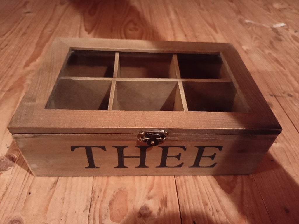 Houten theedoos, Ophalen of Verzenden, Zo goed als nieuw