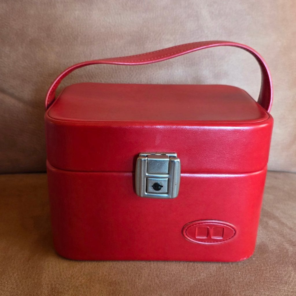 Kleine beautycase / make-up koffer vintage, Sieraden, Tassen en Uiterlijk, Beautycases, Gebruikt, Met slot, Ophalen of Verzenden