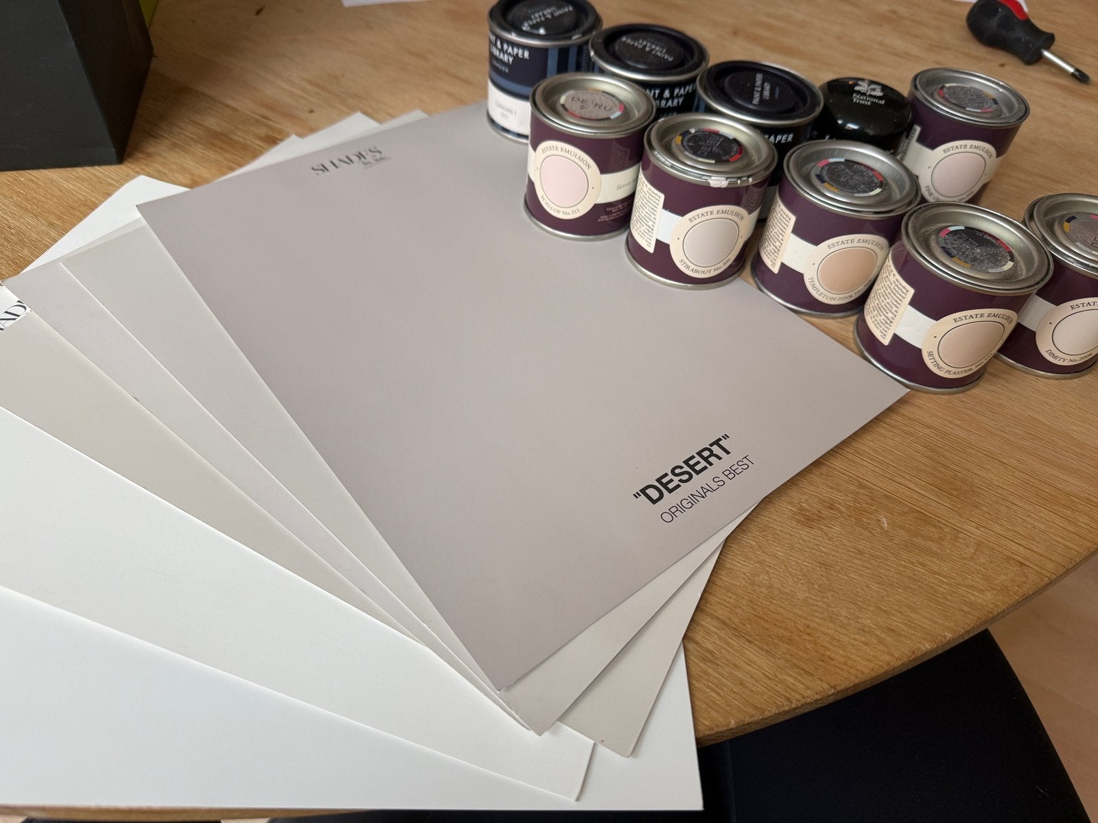 Testpotjes verf Farrow & Ball, Paint & Paper Library, Little, Beige, Ophalen of Verzenden, Minder dan 5 liter, Verf