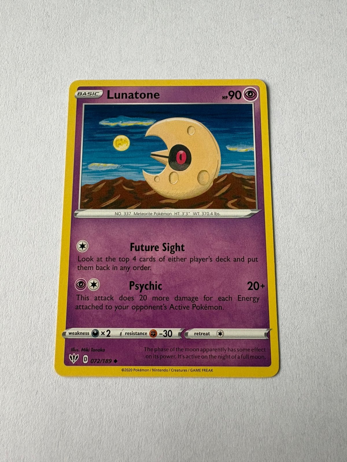 Pokémon kaart Basic Lunatone, Ophalen of Verzenden, Nieuw