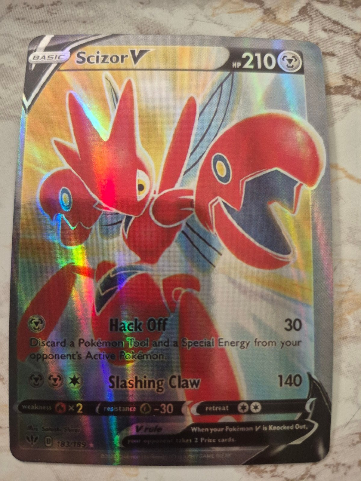 Pokémon Scizor V (183/189) - Full Art Foil, Ophalen of Verzenden