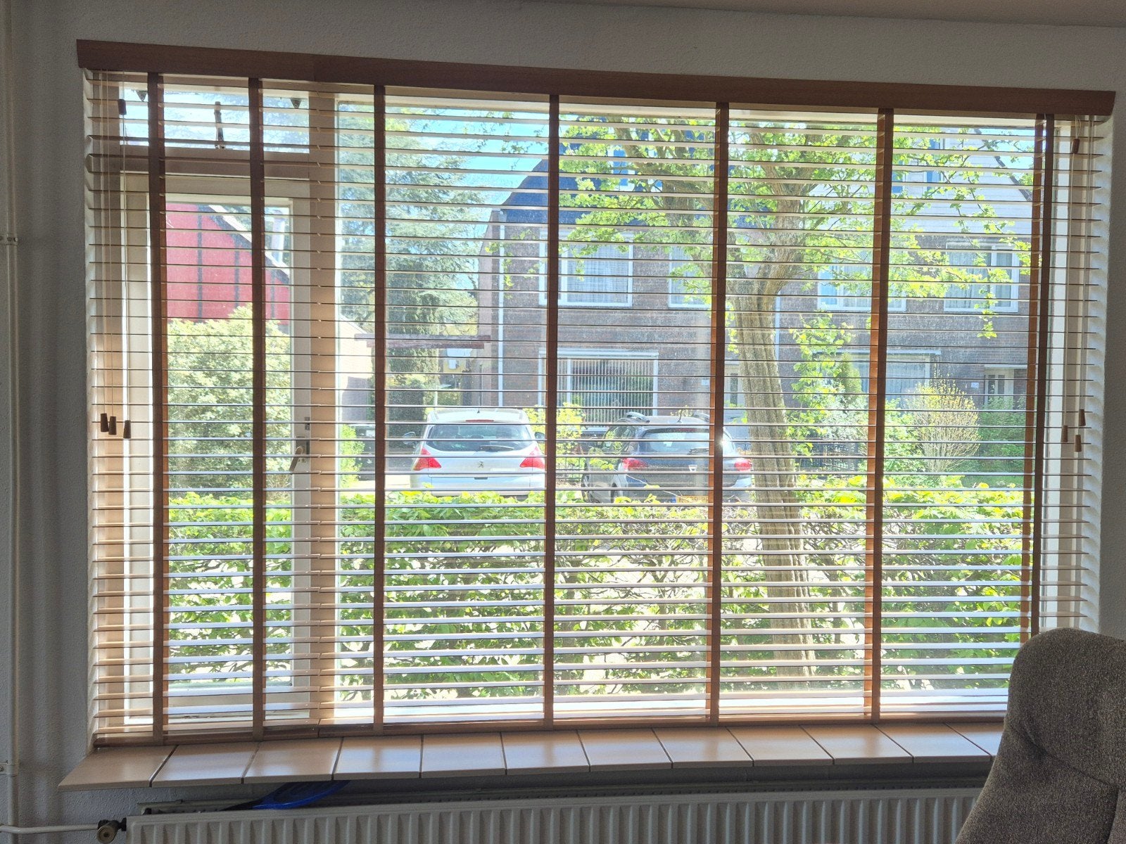 Slenerbrink 7 stuks prachtige houten jaloezieën, Ophalen, Jaloezie, Bruin, Hout