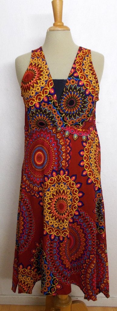 Vrolijke fleurige mandala print jurk van Coline! L, Overige kleuren, Verzenden, Maat 42/44 (L), Zo goed als nieuw
