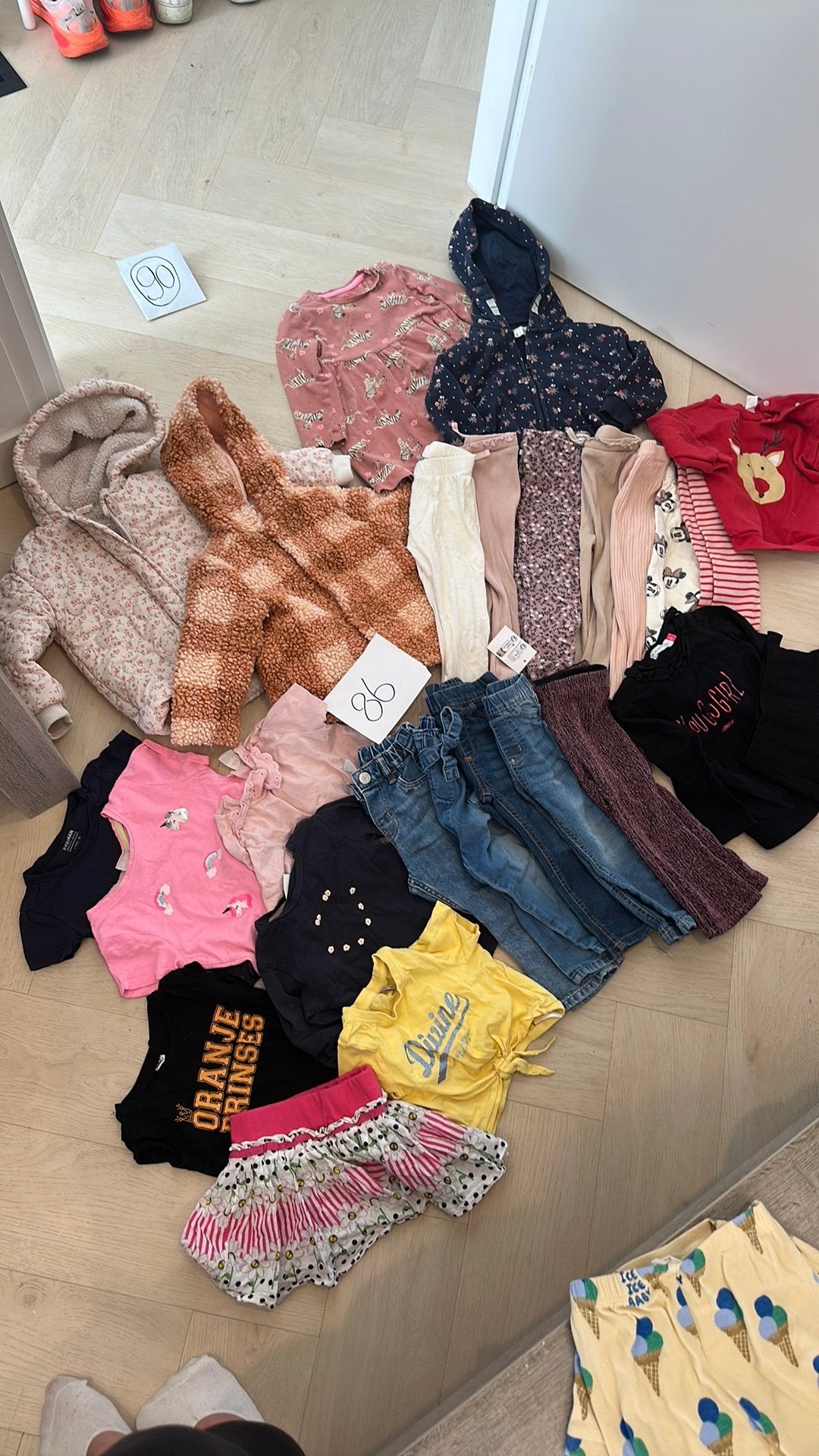 Pakket mt 86-92 meisjes kleding incl 2 jassen, Ophalen of Verzenden, Zo goed als nieuw, Maat 86