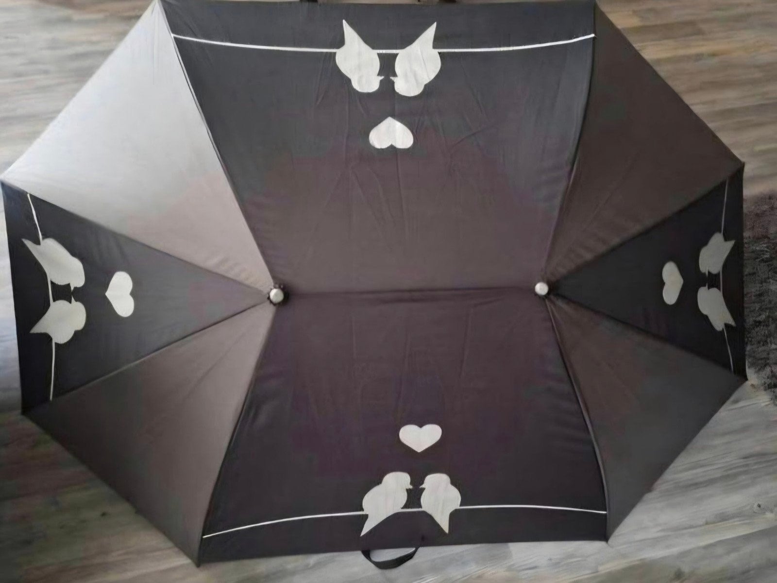 Grote 2-persoons paraplu met 'Just Married' design, Sieraden, Tassen en Uiterlijk, Paraplu's, Zo goed als nieuw, Ophalen of Verzenden