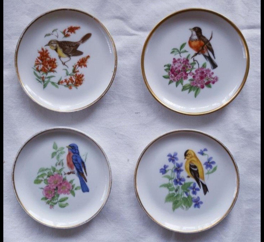 Bavaria Kaiser porseleinen onderzetters bloemen vogels, Ophalen of Verzenden, Porselein, Overige stijlen, Overige typen