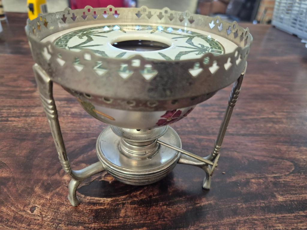 Antieke Art Deco Rechaud / Theewarmer met Spiritusbrander, Antiek en Kunst, Antiek | Woonaccessoires, Ophalen of Verzenden