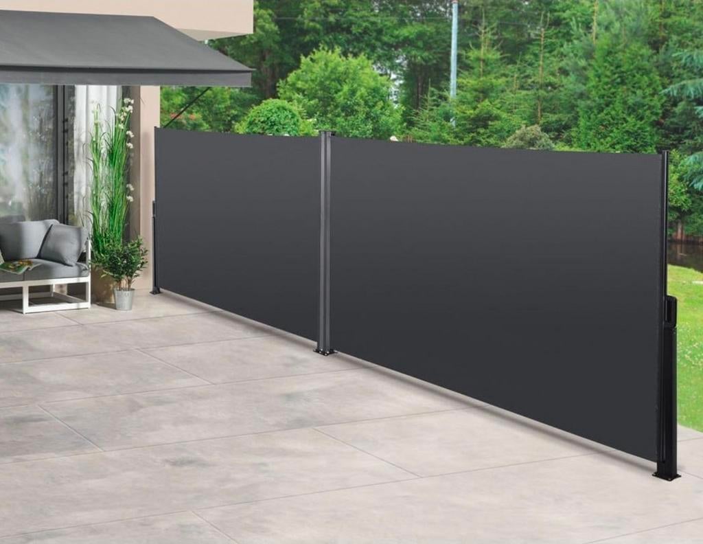 Nieuw in doos dubbel uitschuifbaar windscherm, Tuin en Terras, Tuinschermen, Ophalen, 200 cm of meer, 150 tot 200 cm, Nieuw