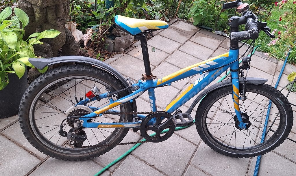 Kinderfiets 16 inch. 7 versnellingen, Ophalen, Gebruikt, Velgrem, 16 tot 20 inch