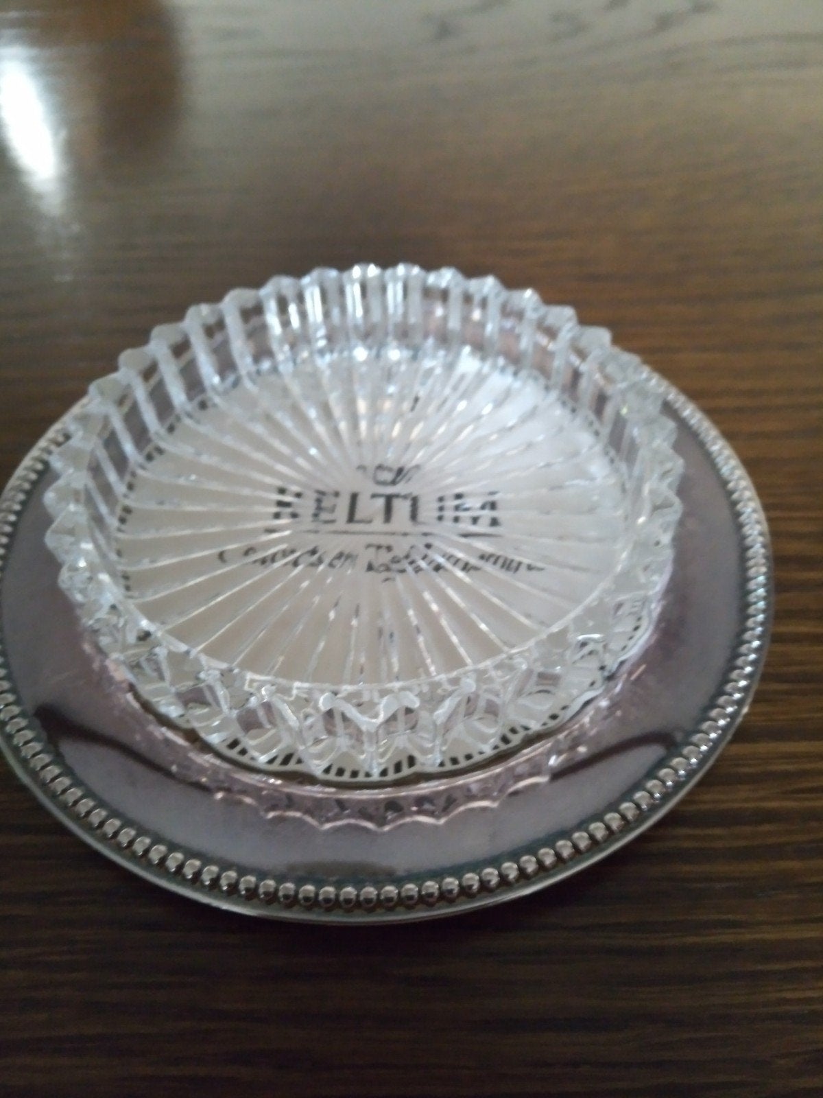 Keltum onderzetter verzilverd met kristal NIEUW, Antiek en Kunst, Ophalen of Verzenden, Zilver