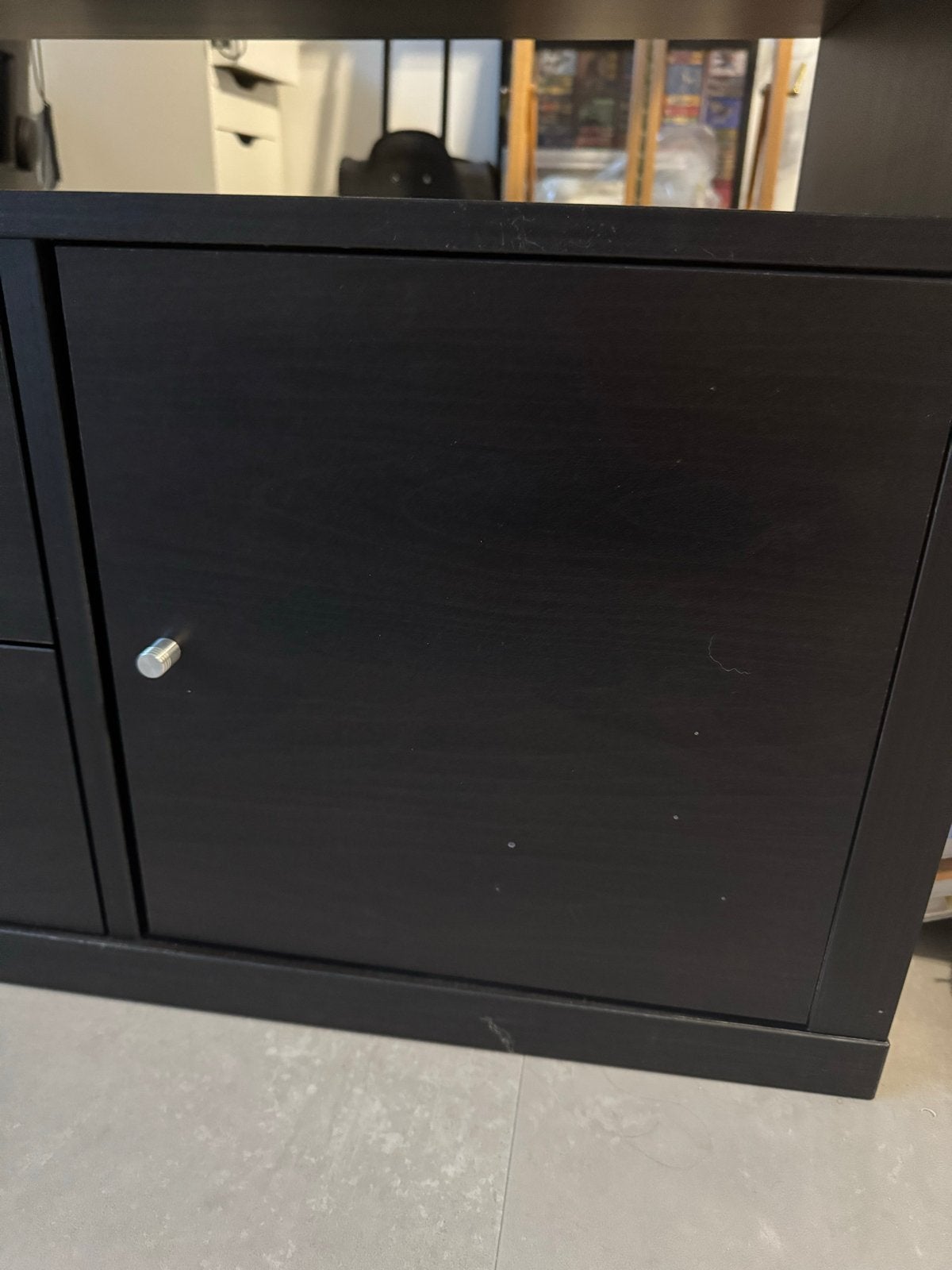IKEA KALLAX Inzet met deur, zwartbruin, 33x33 cm, Ophalen, Gebruikt