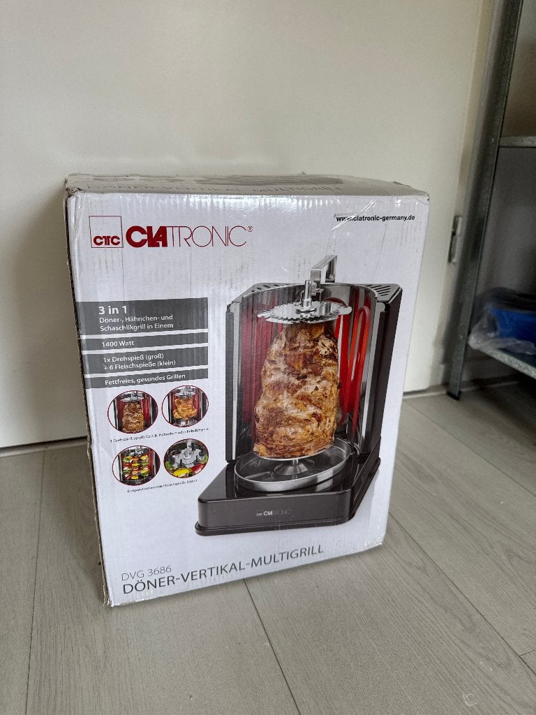 Clatronic DVG 3686 Verticale Multi Grill, Ophalen of Verzenden, Nieuw, Clatronic